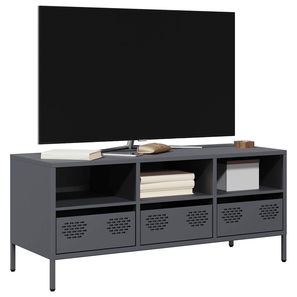 Tv Skříňka Černá 68 X 39 X 43,5 Cm Ocel Válcovaná Za Studena