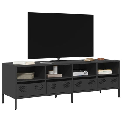 Tv Skříňka Černá 68 X 39 X 43,5 Cm Ocel Válcovaná Za Studena