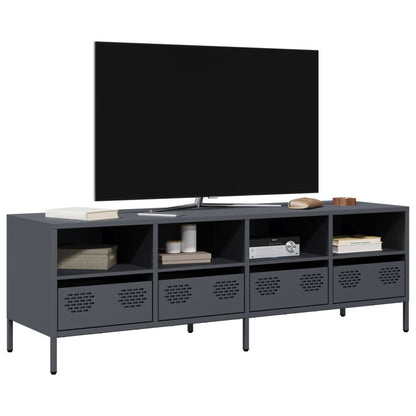 Tv Skříňka Černá 68 X 39 X 43,5 Cm Ocel Válcovaná Za Studena