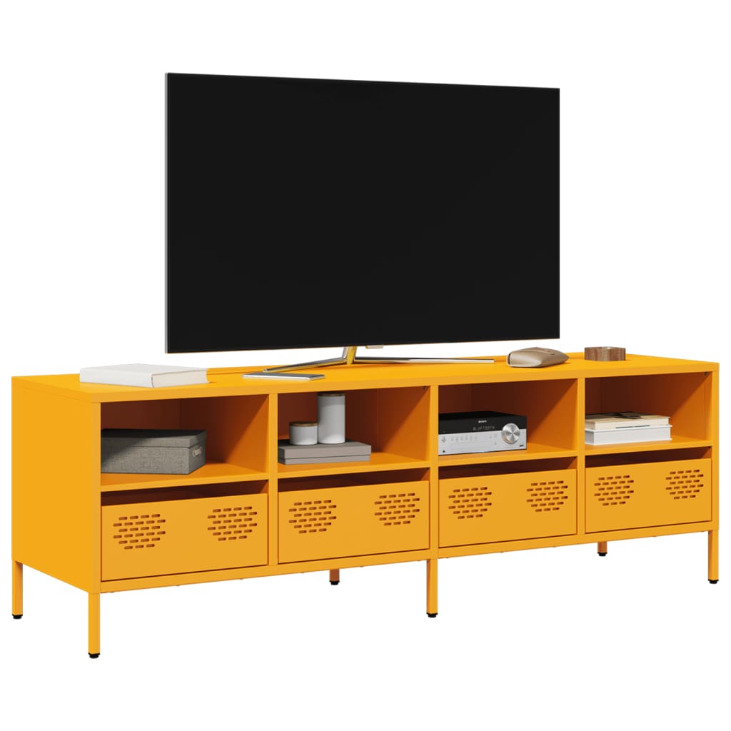 Tv Skříňka Černá 68 X 39 X 43,5 Cm Ocel Válcovaná Za Studena