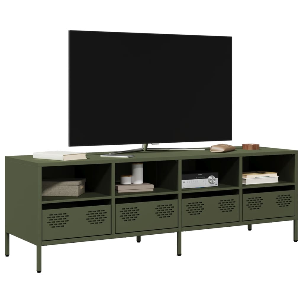 Tv Skříňka Černá 68 X 39 X 43,5 Cm Ocel Válcovaná Za Studena
