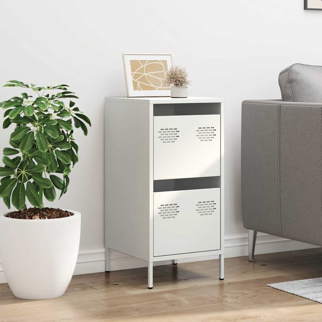 Příborník Bílý 35 X 39 X 73,5 Cm Ocel Válcovaná Za Studena