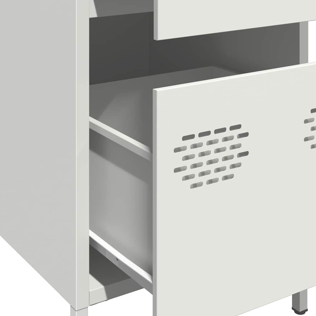 Příborník Bílý 35 X 39 X 73,5 Cm Ocel Válcovaná Za Studena