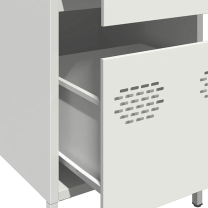 Příborník Bílý 35 X 39 X 73,5 Cm Ocel Válcovaná Za Studena