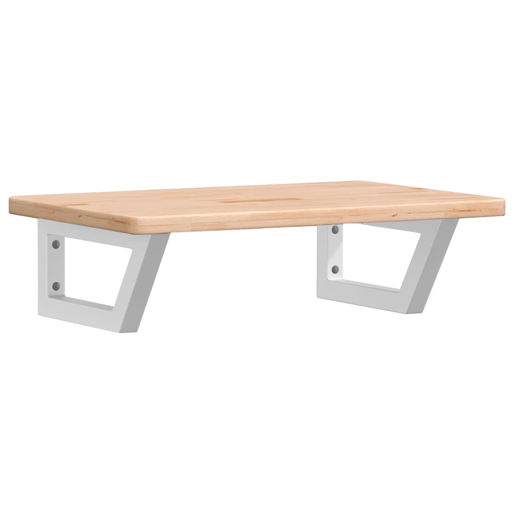 Deska Pod Umyvadlo Nástěnná Ocel A Masivní Dubové Dřevo Hnědá A Bílá