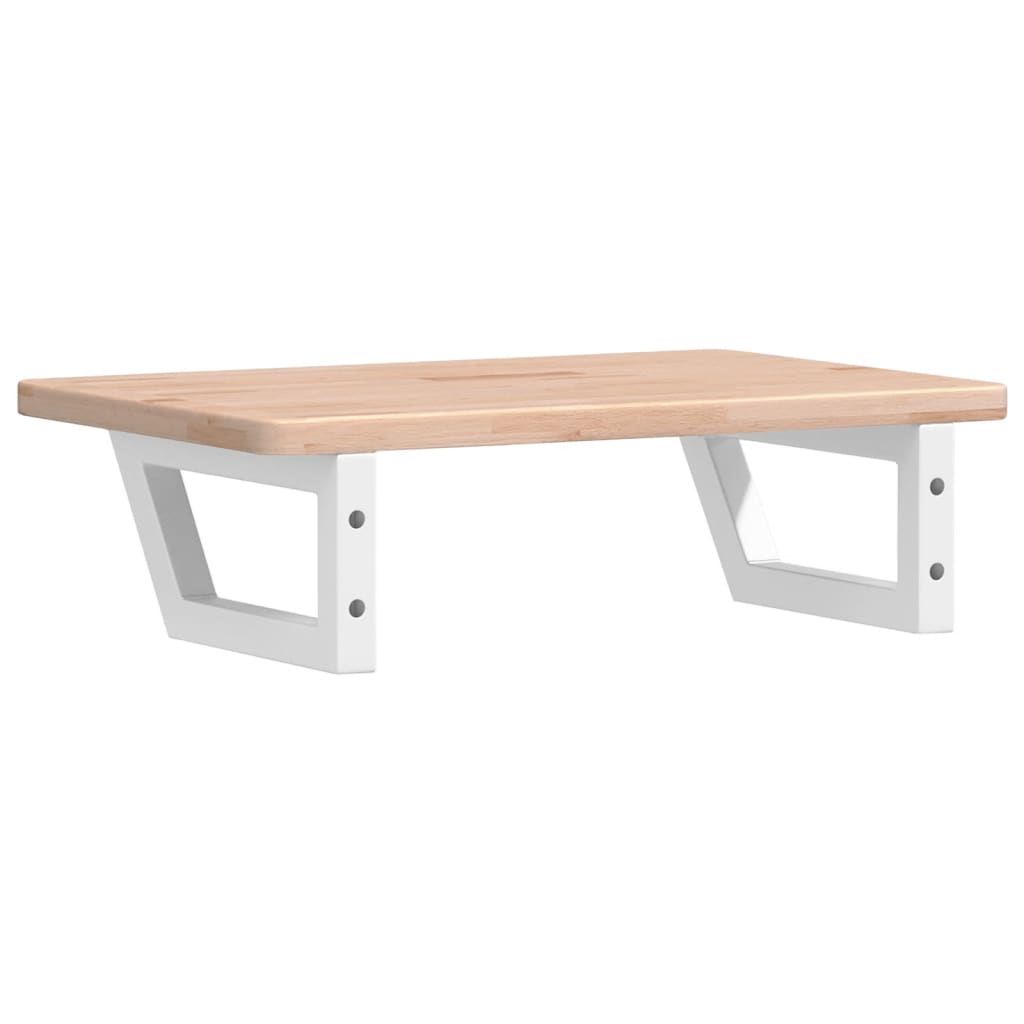 Deska Pod Umyvadlo Nástěnná Ocel A Masivní Dubové Dřevo Hnědá A Bílá