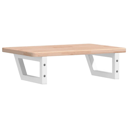 Deska Pod Umyvadlo Nástěnná Ocel A Masivní Dubové Dřevo Hnědá A Bílá