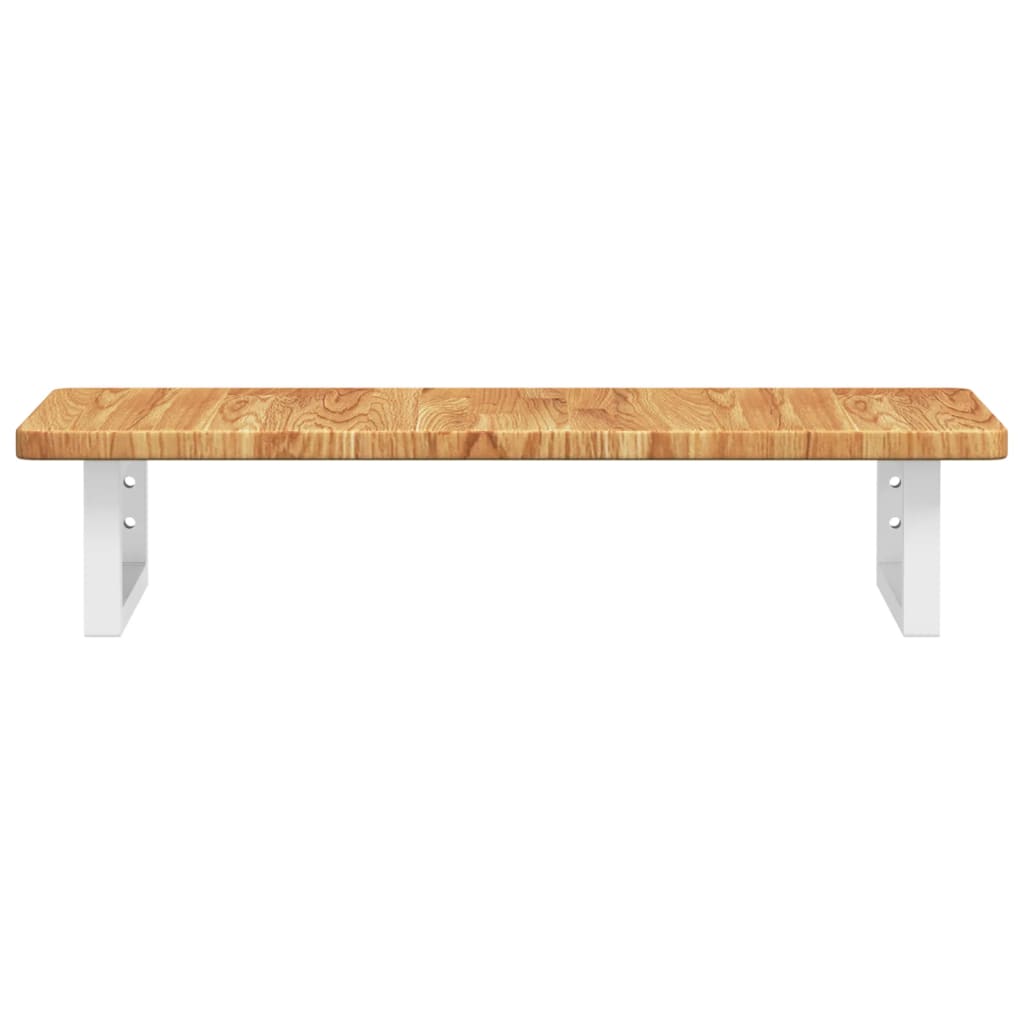 Deska Pod Umyvadlo Nástěnná Ocel A Masivní Dubové Dřevo Světle Hnědá A Bílá