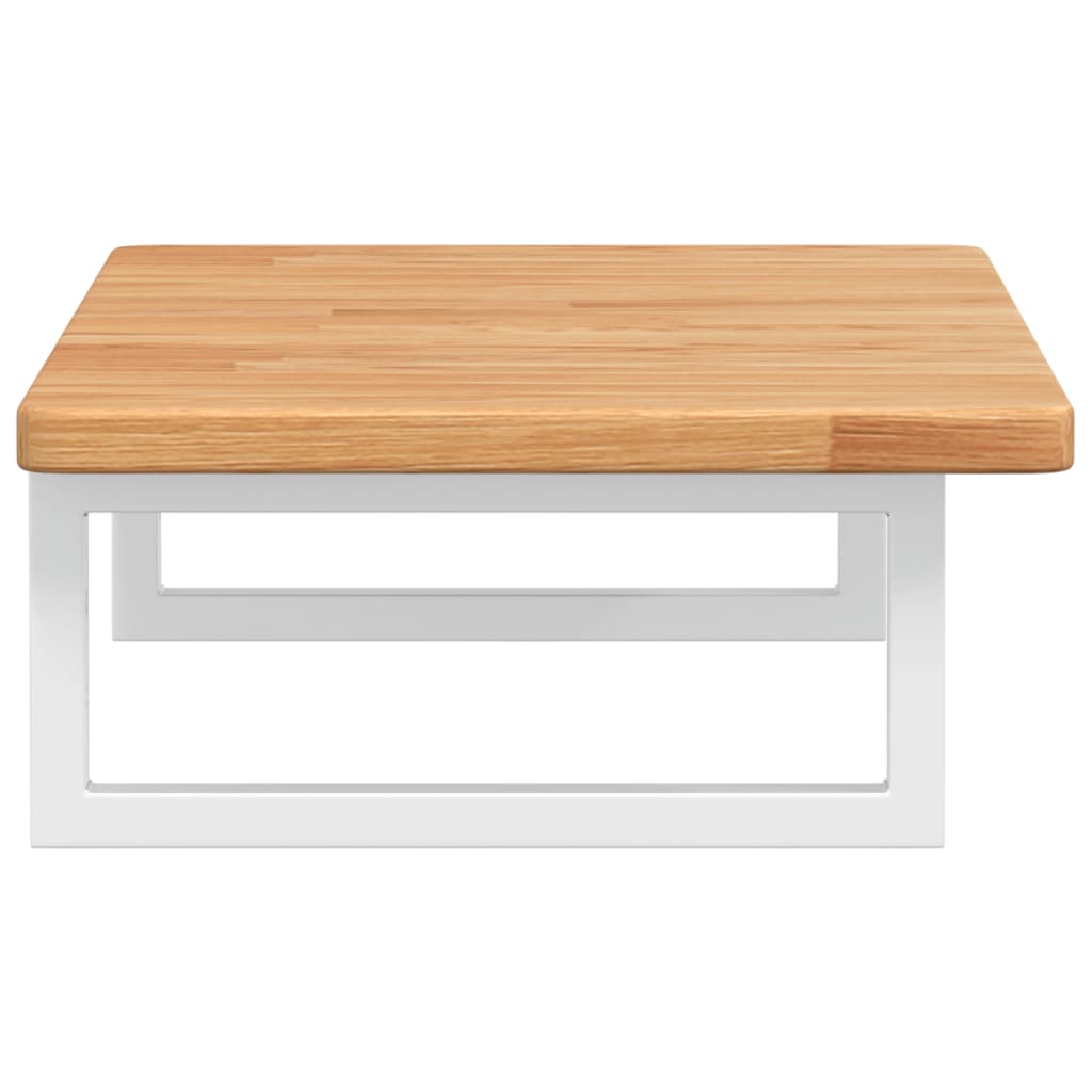 Deska Pod Umyvadlo Nástěnná Ocel A Masivní Dubové Dřevo Světle Hnědá A Bílá