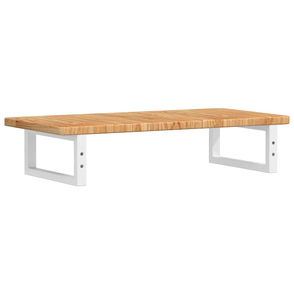 Deska Pod Umyvadlo Nástěnná Ocel A Masivní Dubové Dřevo Světle Hnědá A Bílá