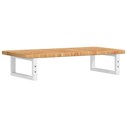 Deska Pod Umyvadlo Nástěnná Ocel A Masivní Dubové Dřevo Světle Hnědá A Bílá