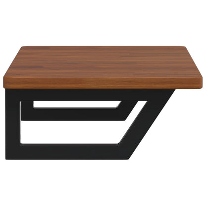 Deska Pod Umyvadlo Nástěnná Ocel A Masivní Dubové Dřevo Světle Hnědá A Černá