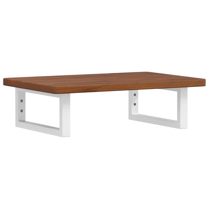 Deska Pod Umyvadlo Nástěnná Ocel A Masivní Dubové Dřevo Tmavě Hnědá A Bílá