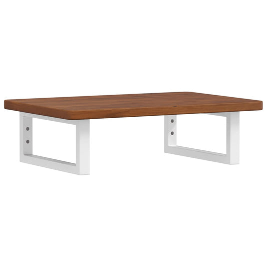 Deska Pod Umyvadlo Nástěnná Ocel A Masivní Dubové Dřevo Tmavě Hnědá A Bílá