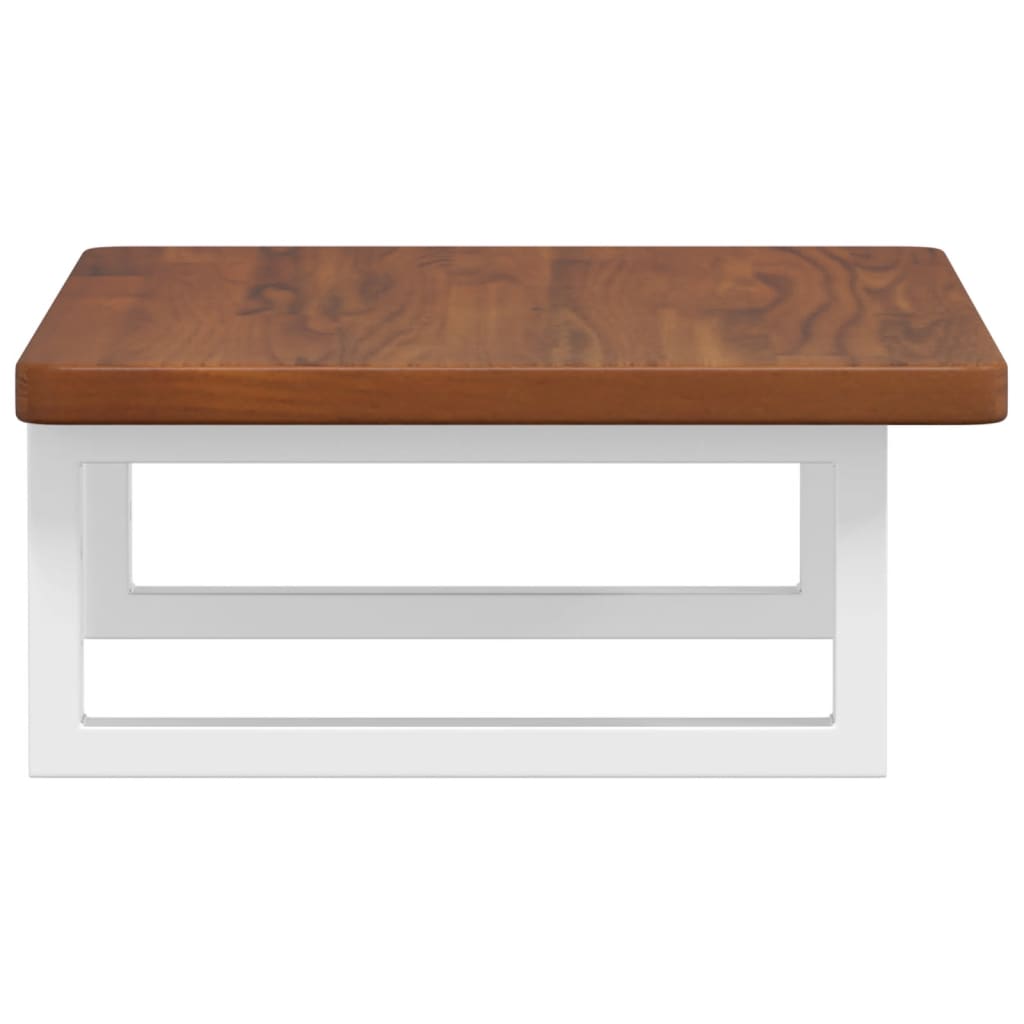 Deska Pod Umyvadlo Nástěnná Ocel A Masivní Dubové Dřevo Tmavě Hnědá A Bílá