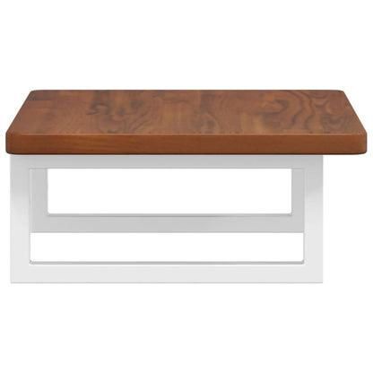 Deska Pod Umyvadlo Nástěnná Ocel A Masivní Dubové Dřevo Tmavě Hnědá A Bílá