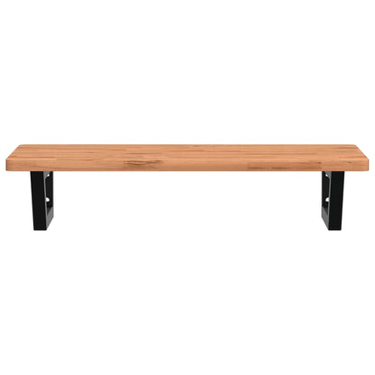 Deska Pod Umyvadlo Nástěnná Ocel A Masivní Bukové Dřevo Hnědo-Černá