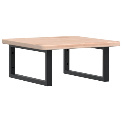 Deska Pod Umyvadlo Nástěnná Ocel A Masivní Dubové Dřevo Hnědo-Černá