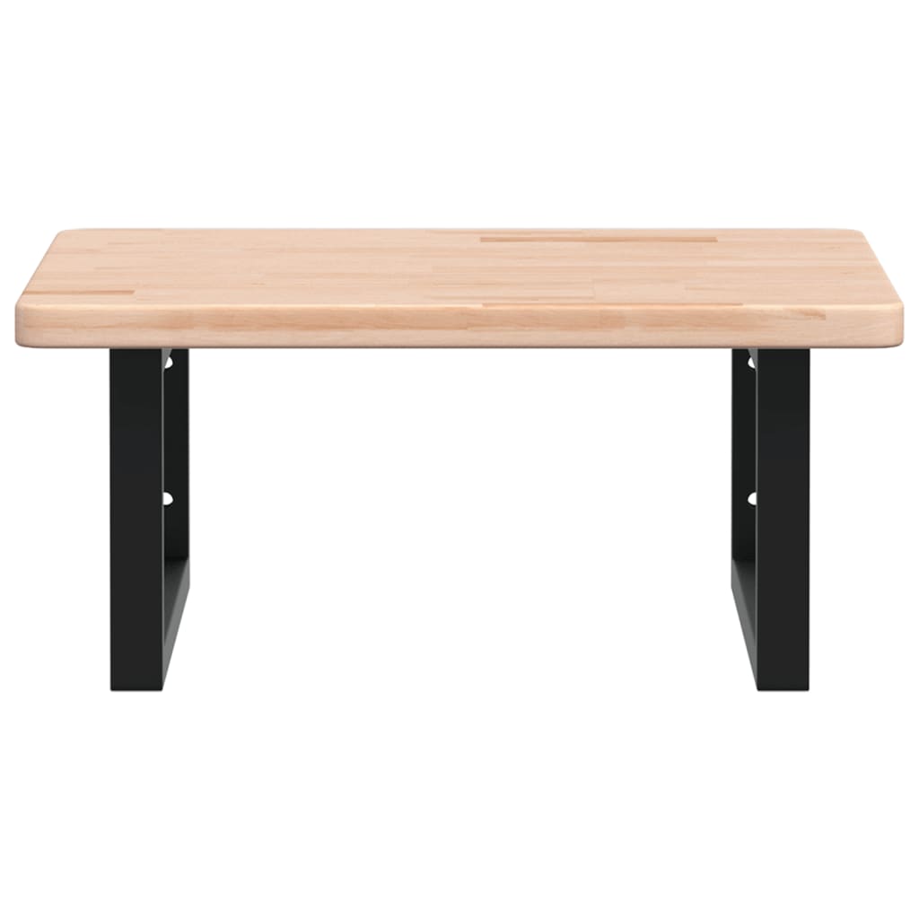 Deska Pod Umyvadlo Nástěnná Ocel A Masivní Dubové Dřevo Hnědo-Černá