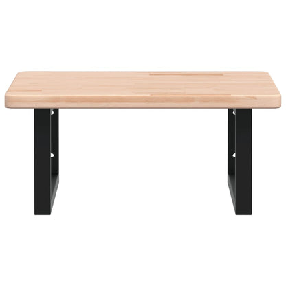 Deska Pod Umyvadlo Nástěnná Ocel A Masivní Dubové Dřevo Hnědo-Černá