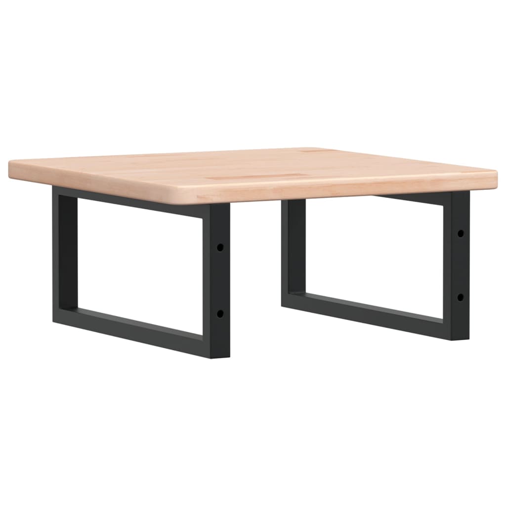 Deska Pod Umyvadlo Nástěnná Ocel A Masivní Dubové Dřevo Hnědo-Černá