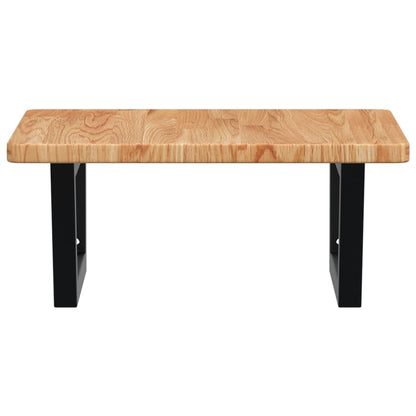 Deska Pod Umyvadlo Nástěnná Ocel A Masivní Dubové Dřevo Světle Hnědá A Černá