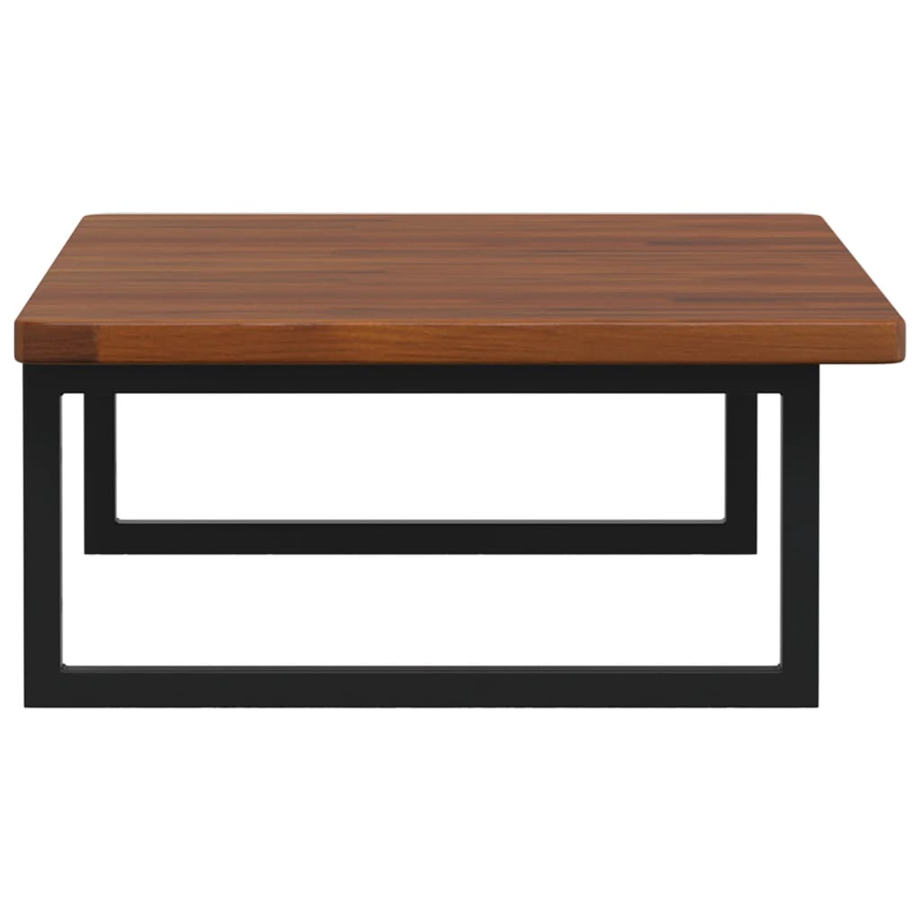 Deska Pod Umyvadlo Nástěnná Ocel A Masivní Dubové Dřevo Tmavě Hnědá A Černá