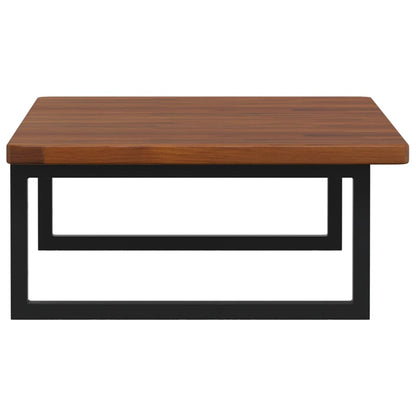 Deska Pod Umyvadlo Nástěnná Ocel A Masivní Dubové Dřevo Tmavě Hnědá A Černá