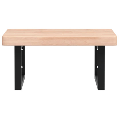 Deska Pod Umyvadlo Nástěnná Ocel A Masivní Bukové Dřevo Hnědo-Černá