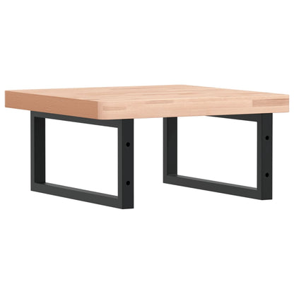 Deska Pod Umyvadlo Nástěnná Ocel A Masivní Bukové Dřevo Hnědo-Černá