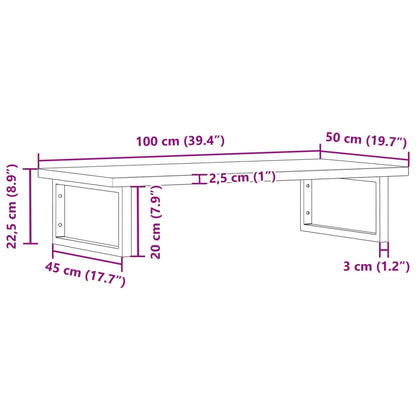 Deska Pod Umyvadlo Nástěnná Ocel A Masivní Bukové Dřevo
