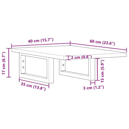 Deska Pod Umyvadlo Nástěnná Ocel A Masivní Dubové Dřevo