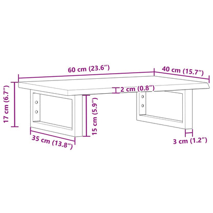Deska Pod Umyvadlo Nástěnná Ocel A Masivní Dubové Dřevo