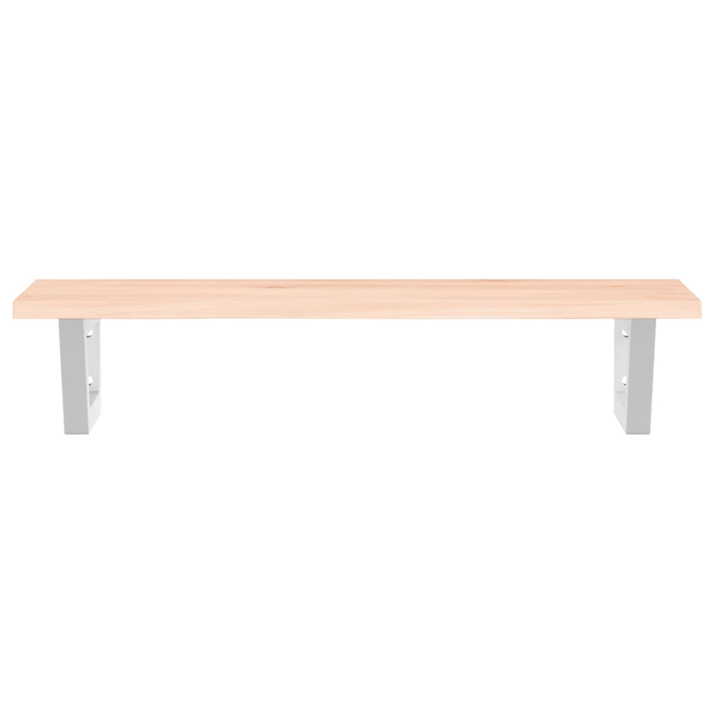 Deska Pod Umyvadlo Nástěnná Ocel A Masivní Dubové Dřevo Hnědá A Bílá