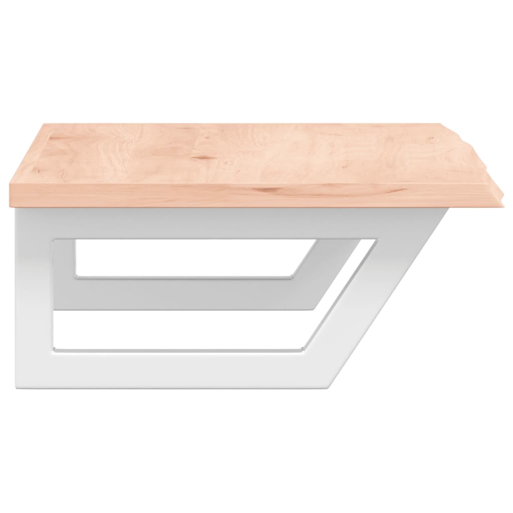 Deska Pod Umyvadlo Nástěnná Ocel A Masivní Dubové Dřevo Hnědá A Bílá