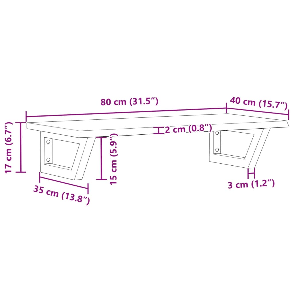 Deska Pod Umyvadlo Nástěnná Ocel A Masivní Dubové Dřevo Hnědá A Bílá