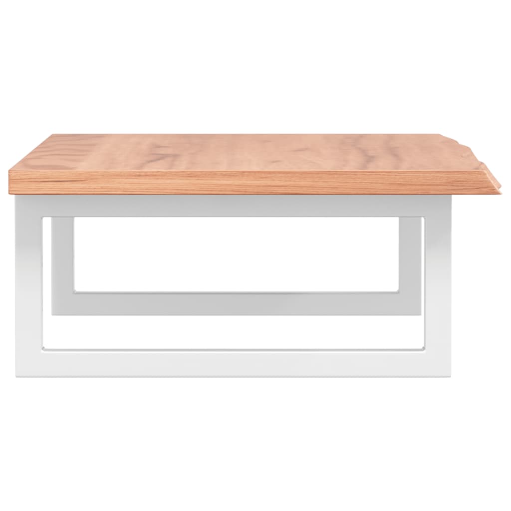 Deska Pod Umyvadlo Nástěnná Ocel A Masivní Dubové Dřevo Světle Hnědá A Bílá