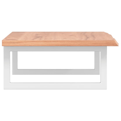 Deska Pod Umyvadlo Nástěnná Ocel A Masivní Dubové Dřevo Světle Hnědá A Bílá