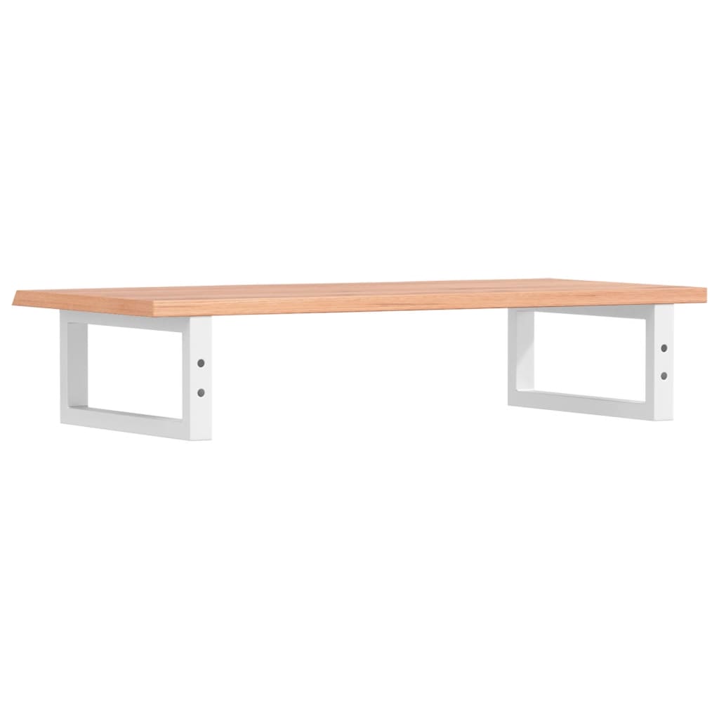 Deska Pod Umyvadlo Nástěnná Ocel A Masivní Dubové Dřevo Světle Hnědá A Bílá