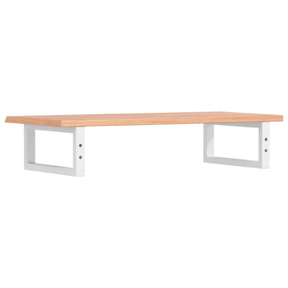 Deska Pod Umyvadlo Nástěnná Ocel A Masivní Dubové Dřevo Světle Hnědá A Bílá