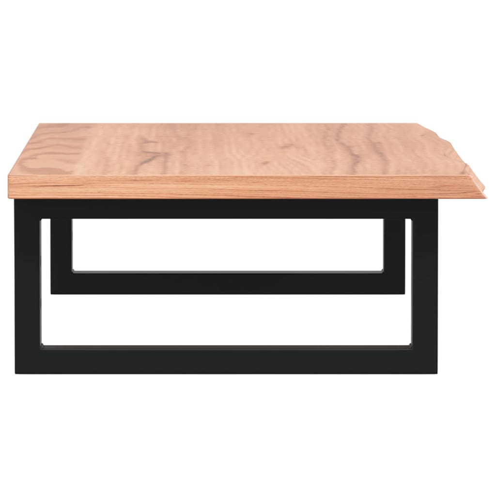 Deska Pod Umyvadlo Nástěnná Ocel A Masivní Dubové Dřevo Světle Hnědá A Černá