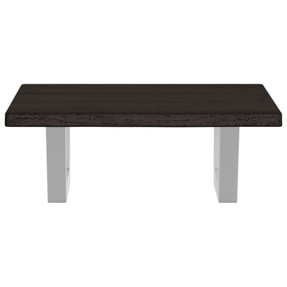 Deska Pod Umyvadlo Nástěnná Ocel A Masivní Dubové Dřevo Tmavě Hnědá A Bílá