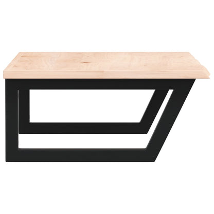 Deska Pod Umyvadlo Nástěnná Ocel A Masivní Dubové Dřevo Hnědo-Černá