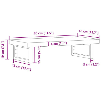 Deska Pod Umyvadlo Nástěnná Ocel A Masivní Akáciové Dřevo