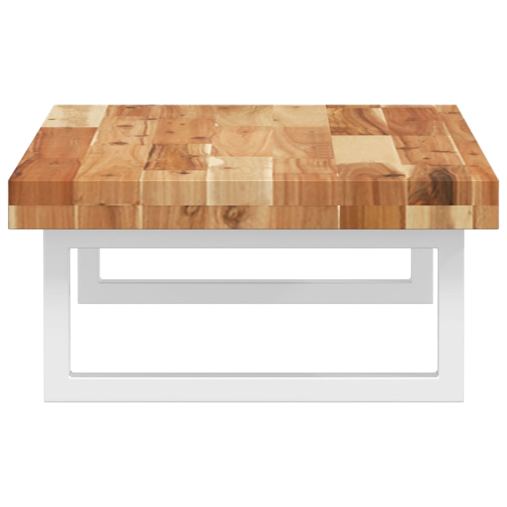 Deska Pod Umyvadlo Nástěnná Ocel A Masivní Akáciové Dřevo Tmavě Hnědá A Bílá