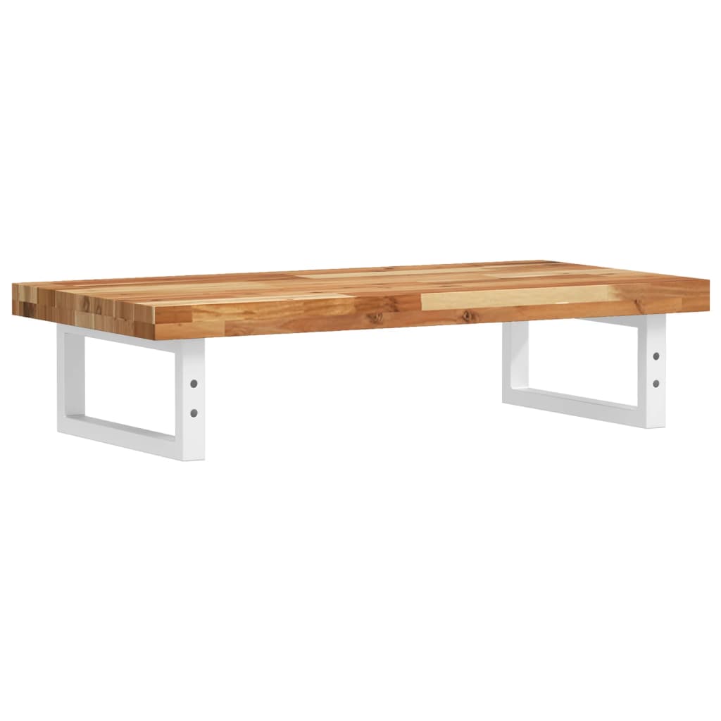 Deska Pod Umyvadlo Nástěnná Ocel A Masivní Akáciové Dřevo Tmavě Hnědá A Bílá