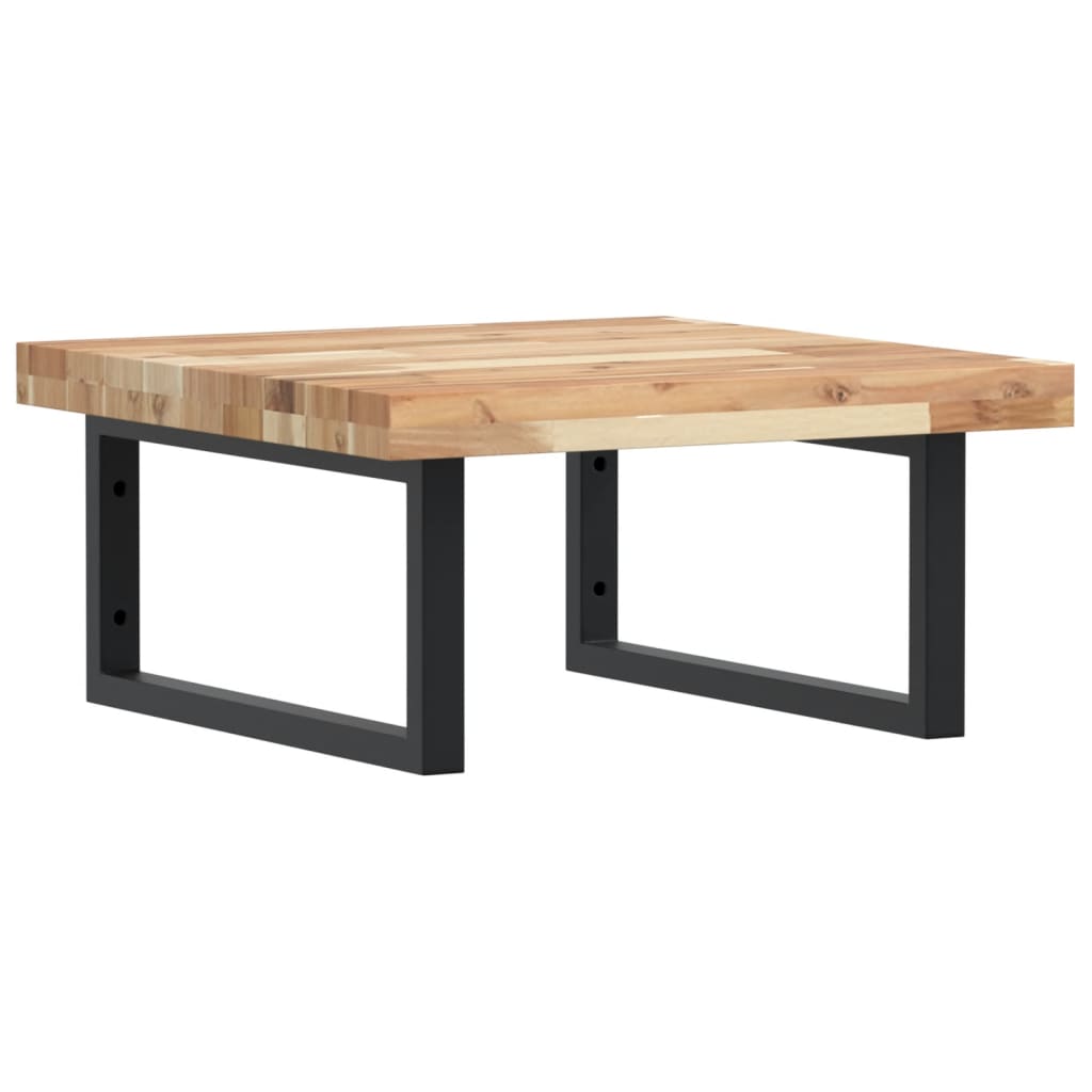 Deska Pod Umyvadlo Nástěnná Ocel A Masivní Akáciové Dřevo Hnědo-Černá