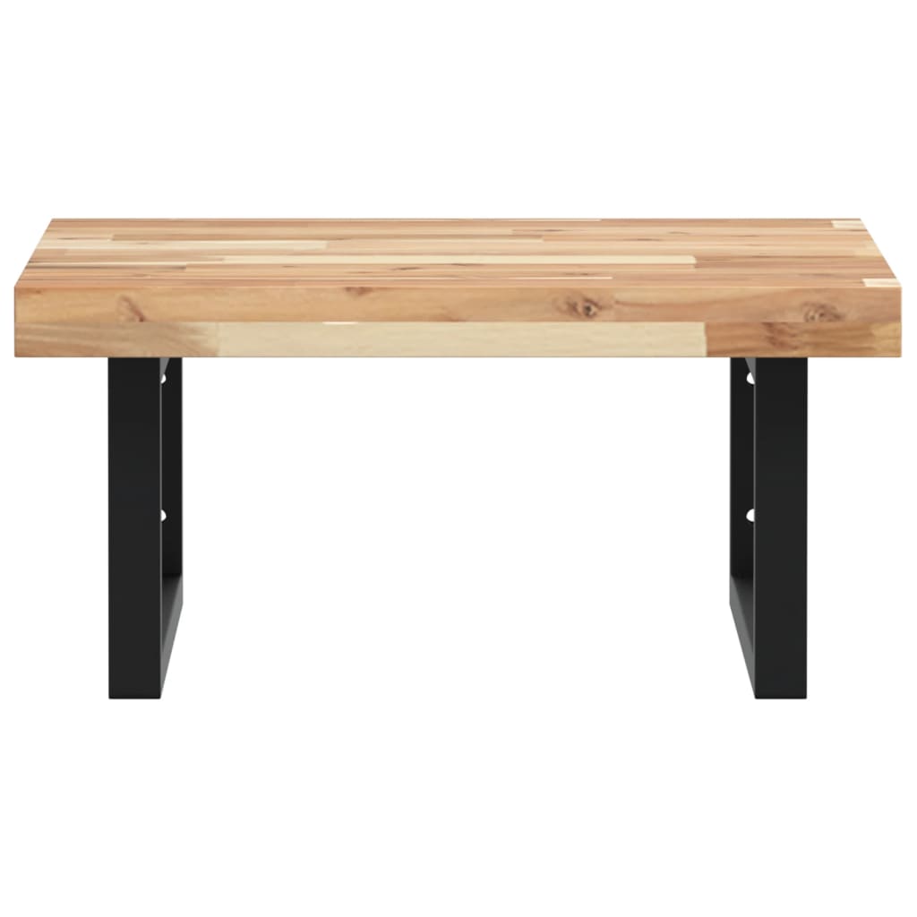 Deska Pod Umyvadlo Nástěnná Ocel A Masivní Akáciové Dřevo Hnědo-Černá