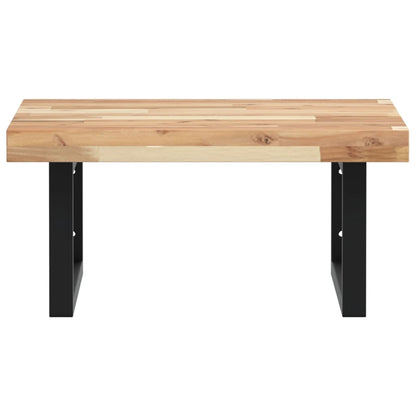 Deska Pod Umyvadlo Nástěnná Ocel A Masivní Akáciové Dřevo Hnědo-Černá