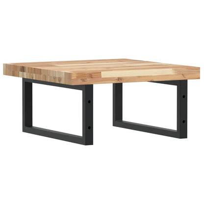 Deska Pod Umyvadlo Nástěnná Ocel A Masivní Akáciové Dřevo Hnědo-Černá